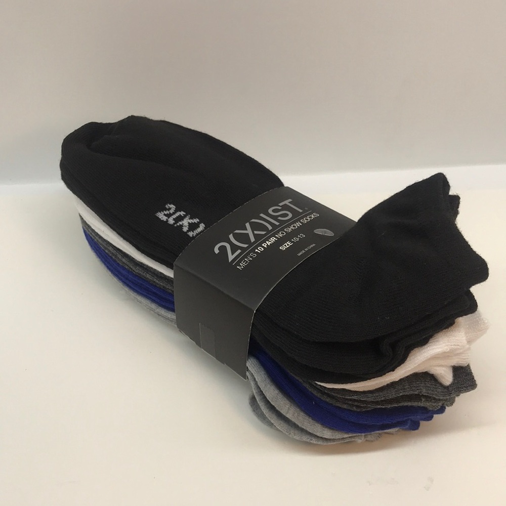 2(X)IST MENŚ 10 PAIR NO SHOW SOCKS